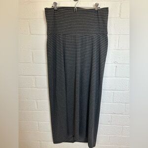 Old Navy Charcoal Striped Maxi Skirt maternity
